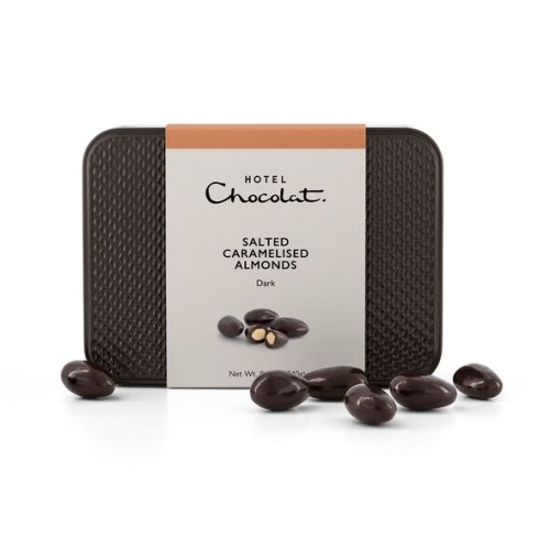 Dark Chocolate Salted Caramelised Almonds Gift Tin