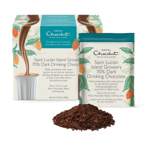Saint Lucian Island Growers 70% Dark Hot Chocolate Sachets