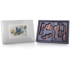 Chocolate set of tools and female figurines