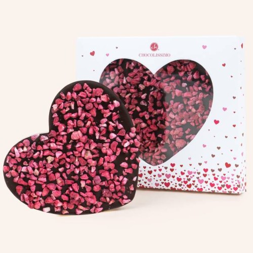 ChocoHeart dark with raspberries