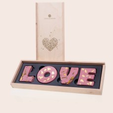 Pink chocolate inscription - LOVE