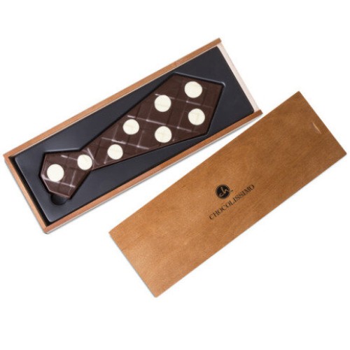 Dark chocolate tie - Dots