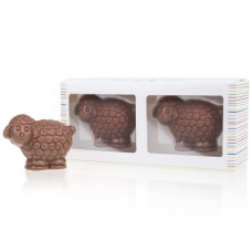 Two milk chocolate sheep