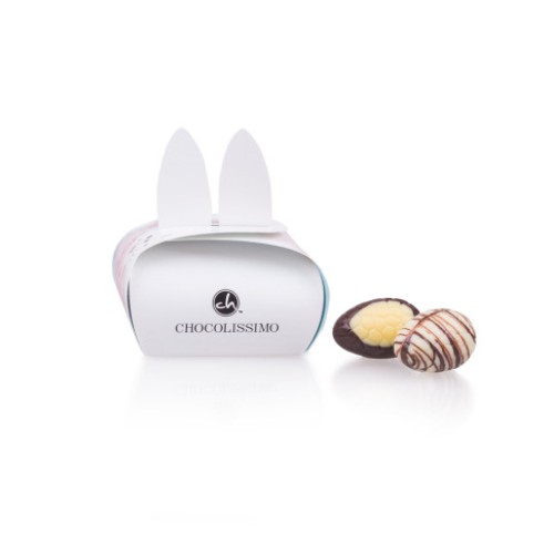 Bunny with egg-shaped pralines