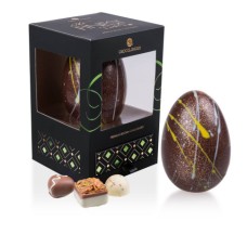 Easter dessert Easter egg with chocolates