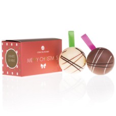 2 chocolate baubles - milk and white - Pack of 2
