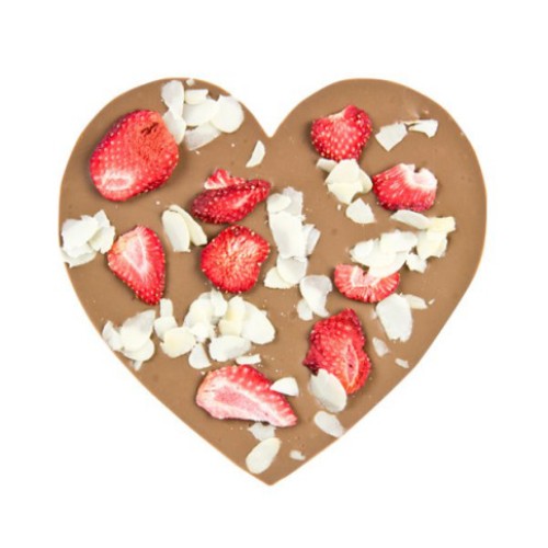 Dairy Heart With Strawberries And Almonds