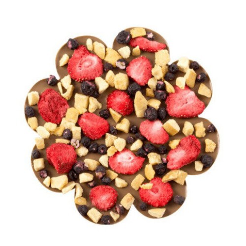 Milk chocolate flower with fruits
