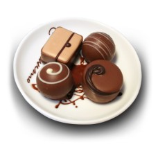 Piattino plate + chocolates
