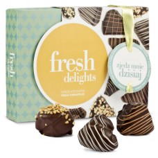 Fresh pineapple with chocolate