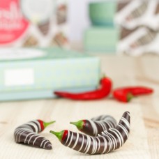 Fresh chili in dessert chocolate