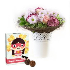 Delicate bouquet and Super Woman