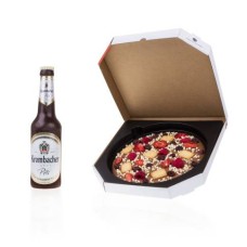 Pizza with beer