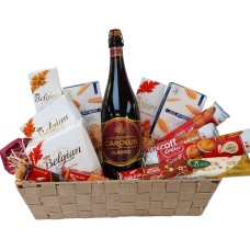 Gift basket, Belgian beer with Belgian sweets