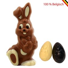 2 Decorated cute Easter bunny and two Easter eggs