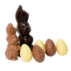 Chocolate Package Easter Bunnies And Easter Eggs