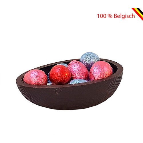 Half chocolate shell with luxurious Easter eggs