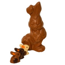 Chocolate Easter bunny and stuffed Easter figures