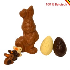 2 Easter bunny Easter eggs and praline-filled Easter bunnies