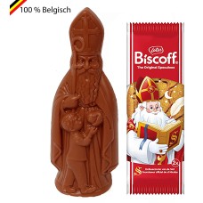2 Belgian Callebaut chocolate Saint Nicholas 15 cm and Lotus Biscoff