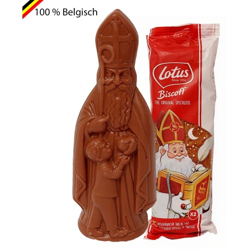Belgian Callebaut chocolate Sint 15 cm and Lotus Biscoff