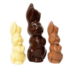 Trio Laughing Bunny Chocolate Callebaut 12 Cm And 17 Cm