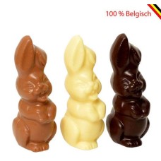 Trio Laughing Bunnies chocolate Callebaut 12 cm M, W, D
