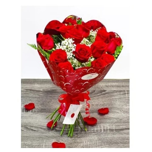 Bouquet of 12 red roses for Valentine's Day