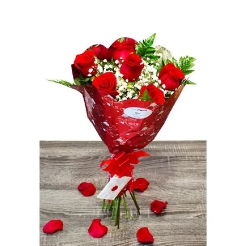 Bouquet of 6 red roses Valentine's Day