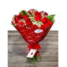 Bouquet of 9 red roses for Valentine's Day