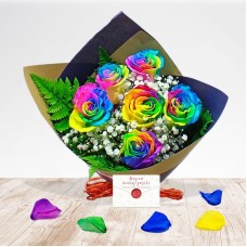 Kiss Multicolor Roses Bouquet