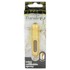 Travalo Travel Spray Cologne 0.14 oz Mini Travel Refillable Spray with Cap Refills from Any Fragrance Bottle (Gold)
