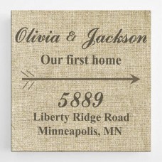 Our First Home Canvas Sign