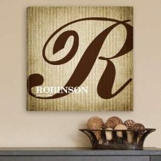 Personalized Calligraphy Monogram Canvas Print