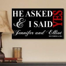 Personalized Black I Said Yes Canvas Print