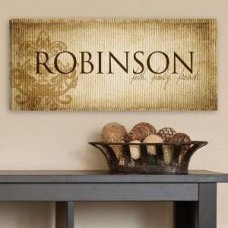 Personalized Faith, Family, Friends Fleur-de-Lis Canvas Print