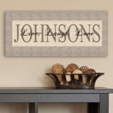 Personalized Grey Live, Laugh, Love Canvas Print