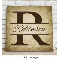 Burlap Stamped Design Canvas