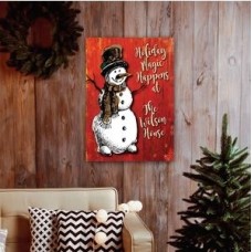 Personalized Vintage Snowman Canvas