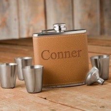 Hide Stitch Flask & Shot Glass Set