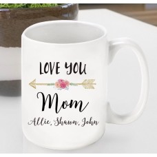 Personalized Ceramic Love You Coffee Mug - Mom - Grandma