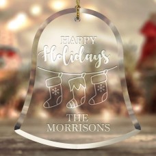 Personalized Beveled Glass Ornament - Bell Shape