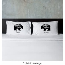 Personalized Mama Bear & Papa Bear Pillow Case Set