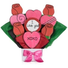 Lovely Hearts Cookie Bouquet (7 Cookies)
