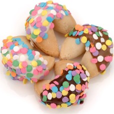 Festive Confetti Hand-Dipped Gourmet Fortune Cookies- INDIVIDUALLY WRAPPED
