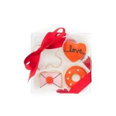Love Mini Cookie Clear Gift Box- 4 pc