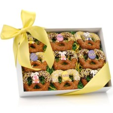 Easter Chocolate Dipped Pretzel Twists, Clear View Gift Box of 9
