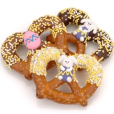 Easter Chocolate & Caramel Pretzel Twists- Individually Wrapped