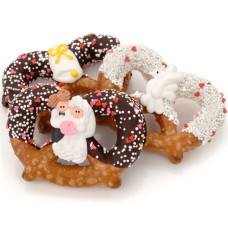 Wedding Chocolate and Caramel Pretzel Twists- Individually Wrapped
