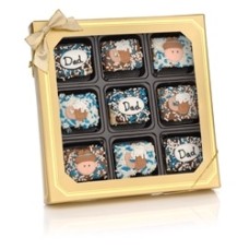 Father's Day Chocolate Dipped Mini Crizpy - Window Gift Box of 9